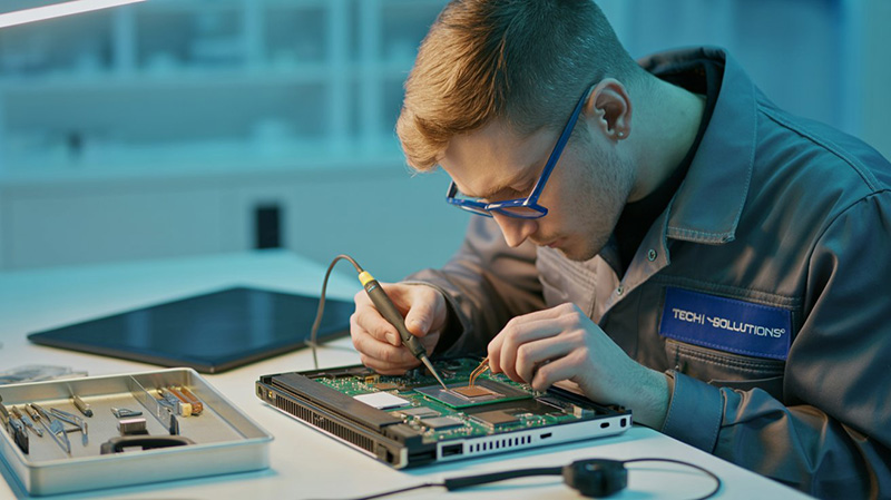 Computer Repair Dallas: Affordable Same-Day Fixes from Half Price Geeks computer repair Dallas technician working