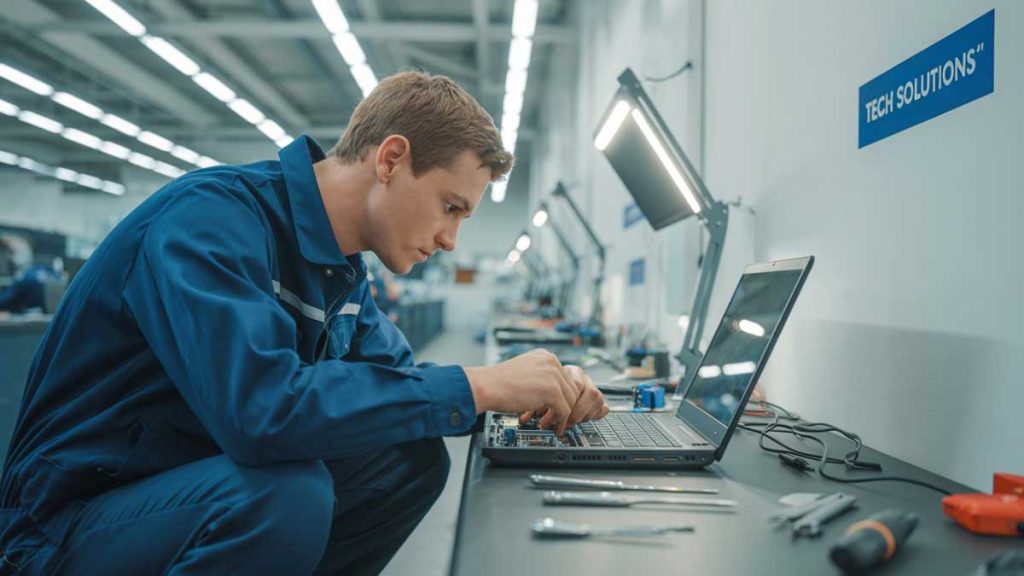 on-site computer repair in Dallas technician working