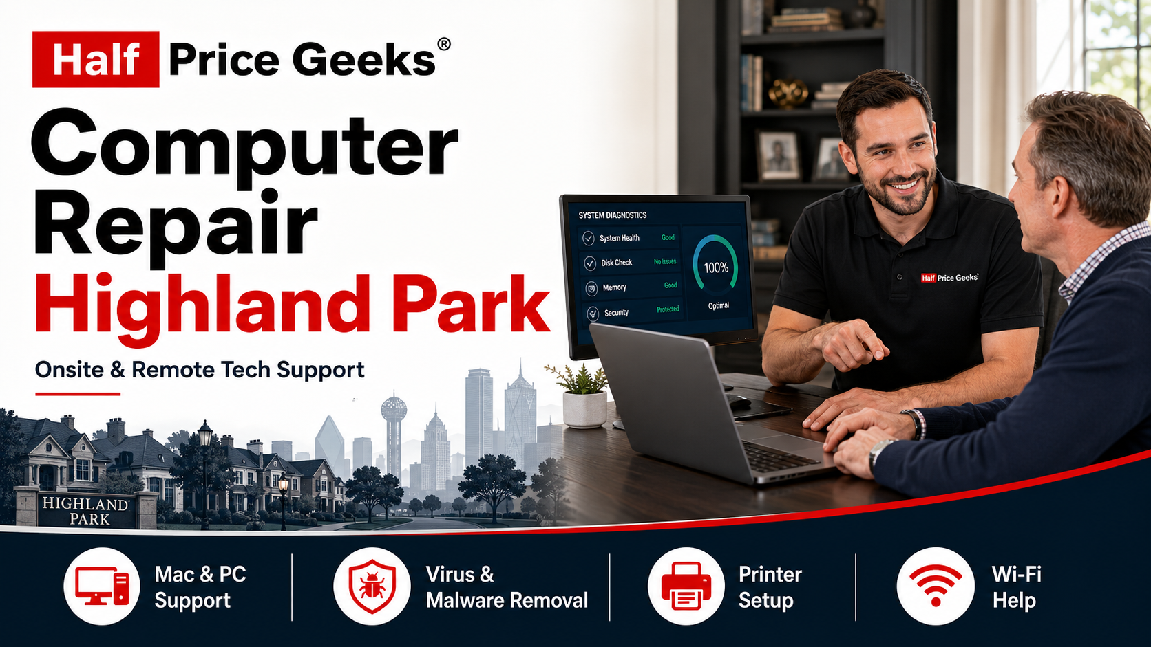 Computer Repair Highland Park TX | Onsite & Remote Tech Support